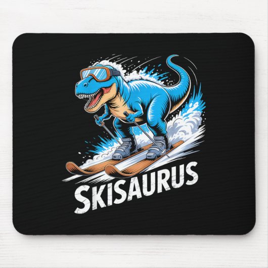 Ski Dinosaur Winter Sport Skier Dino Funny Skiing  Muismat (Voorkant)