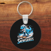 Ski Dinosaur Winter Sport Skier Dino Funny Skiing  Sleutelhanger (Voorkant)