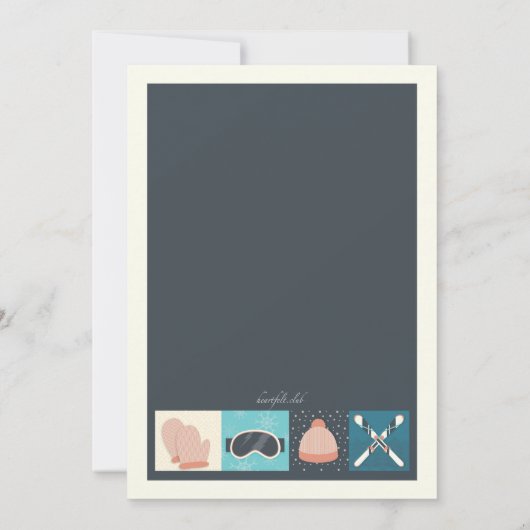 Ski Draag Fotouitnodiging Kaart (Achterkant)