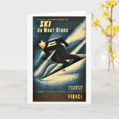 Ski du Mont-Blanc Vintage Travel Poster Kaart (Gele Bloem)