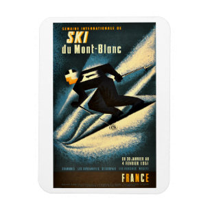 Ski du Mont-Blanc Vintage Travel Poster Magneet