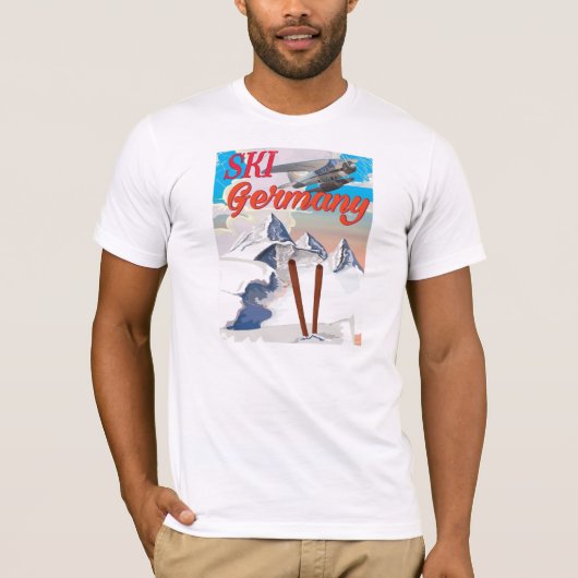 Ski Duitsland vintage reisposter T-shirt (Voorkant)