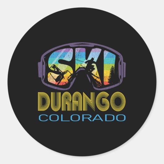 Ski Durango Colorado Ski Vakantie Ronde Sticker (Voorkant)