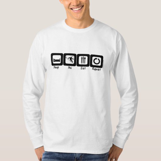 Ski Eat Herhalen T-shirt (Voorkant)