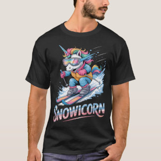 Ski Eenhoorn Winter Sport Skiler Funny T-shirt