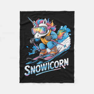 Ski eenhoorn wintersport skiër grappig skiën fleece deken