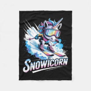 Ski eenhoorn wintersport skiër grappig skiën fleece deken