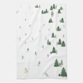 Ski en snowboard print keukenhanddoek (Verticaal)