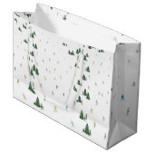 Ski en snowboard waterverf grote cadeautas winter (Voorkant Gekanteld)