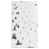 Ski en Snowboard waterverf print cadeau tas winter Klein Cadeauzakje (Voorkant)