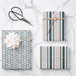 Ski- en snowboardbril & gestreepte cadeauverpakkin inpakpapier vel