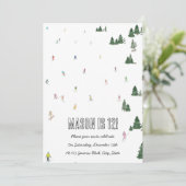 Ski- en snowboardthema-uitnodigingen kaart (Staand voorkant)