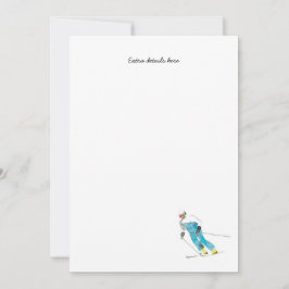 Ski- en snowboardthema-uitnodigingen kaart