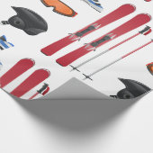 Ski Equipment Glossy Wrapping Paper Cadeaupapier (Hoek)