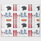 Ski Equipment Glossy Wrapping Paper Cadeaupapier (Vlak)