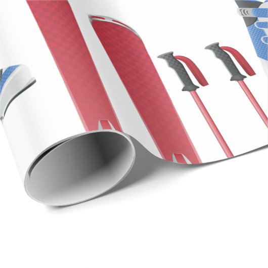 Ski Equipment Glossy Wrapping Paper Cadeaupapier (Rol Hoek)