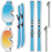 Ski Equipment Sticker Set (Voorkant)