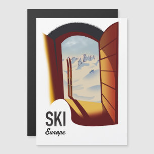 Ski Europa vintage stijl sportposter