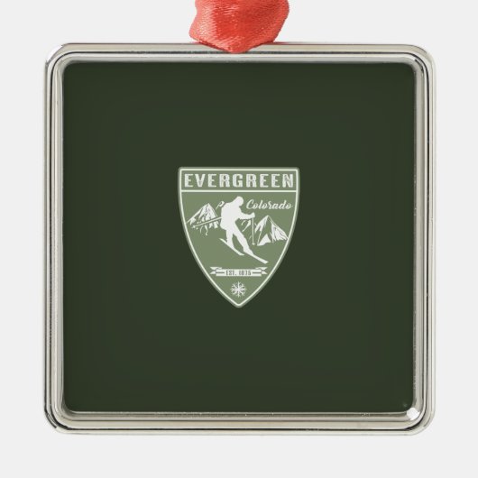 Ski Evergreen Colorado Metalen Ornament (Voorkant)