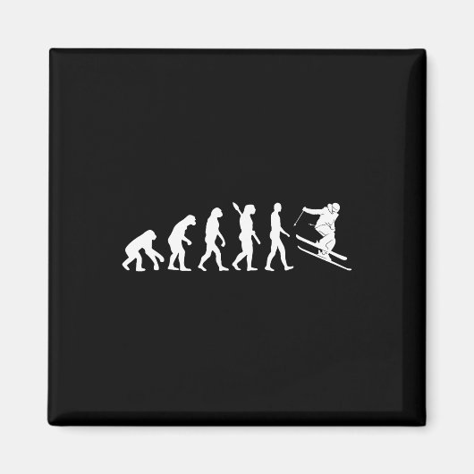 Ski-evolutie Funny Skier Freestyle Ski Winter Magneet (Voorkant)