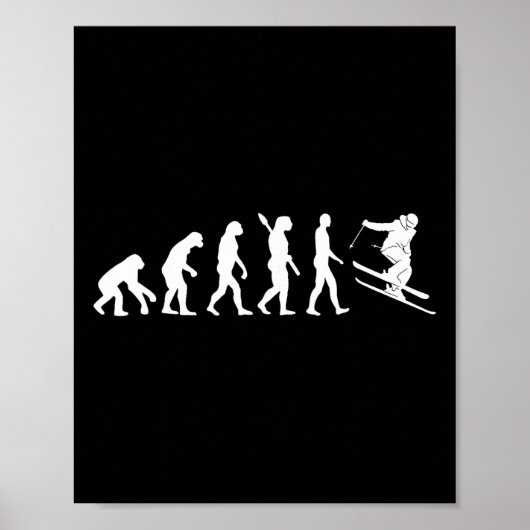 Ski-evolutie Funny Skier Freestyle-ski Winter Poster (Voorkant)