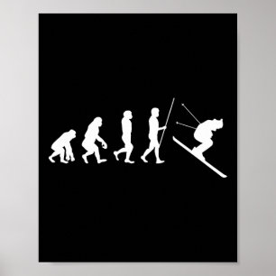 Ski-evolutie skiën skier-cadeau poster