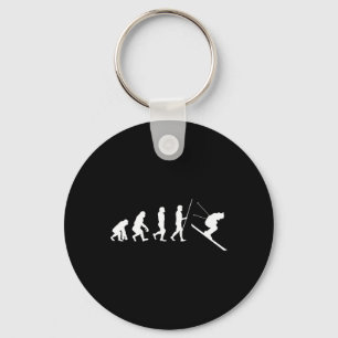 Ski-evolutie skiën skier-cadeau sleutelhanger