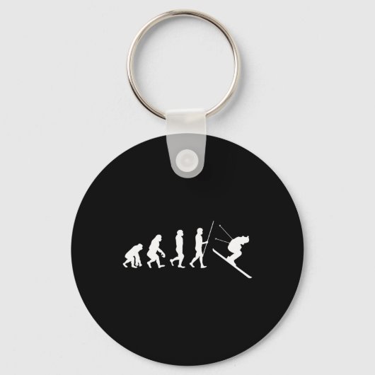 Ski-evolutie skiën skier-cadeau sleutelhanger (Voorkant)