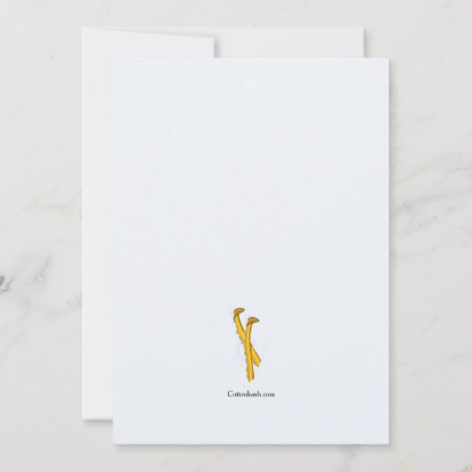 Ski Feest Sneeuwman Uitnodiging (Achterkant)