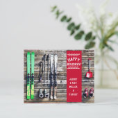 Ski feestdag - kerstkaart - Briefkaart (Staand voorkant)