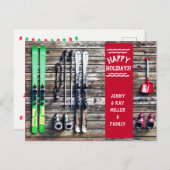 Ski feestdag - kerstkaart - Briefkaart (Voorkant / Achterkant)