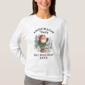 Ski-feestdag met naam en jaar t-shirt (Voorkant)