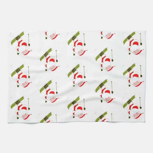 Ski-Feestdagen Theedoek (Horizontaal)