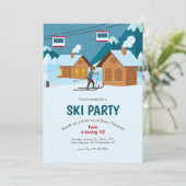 Ski-feestuitnodigingen Kaart (Staand voorkant)