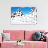 Ski Fence gecoat op sneeuwfoto Canvas Afdruk (Insitu (Woonkamer))