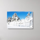 Ski Fence gecoat op sneeuwfoto Canvas Afdruk (Voorkant)