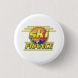 ski Frankrijk 80s logo. Ronde Button 3,2 Cm