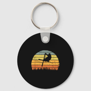 ski freestyle retro ontwerp sprong truc ski sleutelhanger