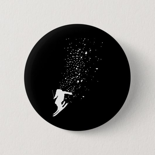 Ski - Freestyle Skilopen Freeski Wintersport Skiër Ronde Button 5,7 Cm (Voorkant)