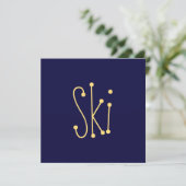 SKI Fun Moderne Minimalistische Marine Blauwe Acht (Staand voorkant)