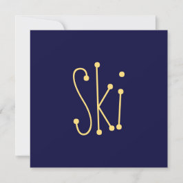 SKI Fun Moderne Minimalistische Marine Blauwe Acht