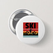 Ski Funny Skier Cool Snowboarder Mountain Skiën M Ronde Button 5,7 Cm (Voorkant /achterkant)