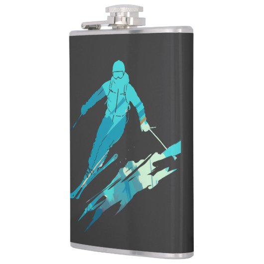 Ski Game Sport Challenge Illustratie Silhouet Heupfles (Links)