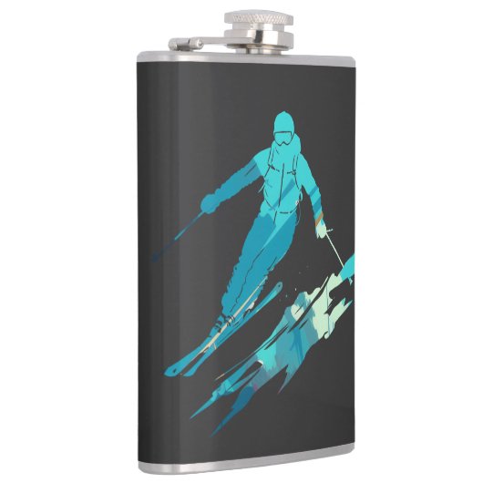 Ski Game Sport Challenge Illustratie Silhouet Heupfles (Rechts)