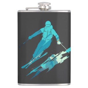 Ski Game Sport Challenge Illustratie Silhouet Heupfles