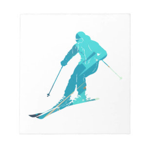 Ski Game Sport Challenge Illustratie Silhouet Notitieblok