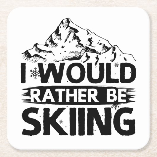 Ski gezegden | Skiemskiërs wintergeschenken Kartonnen Onderzetters (Voorkant)