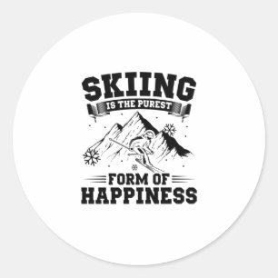 Ski Gezegden   Skiersgordijnen Vacation Gift Ronde Sticker