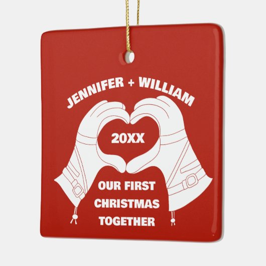 Ski Ghandschoenen Hands Heart Shape - Aangepast Keramisch Ornament (Links)