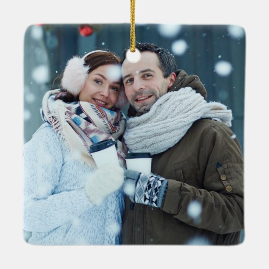 Ski Ghandschoenen Hands Heart Shape - Aangepast Keramisch Ornament (Achterkant)